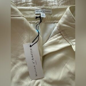 Cream Leather Pants